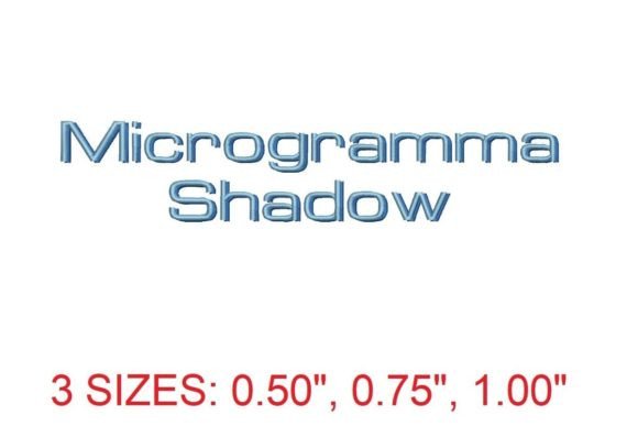Microgramma Shadow Embroidery Font