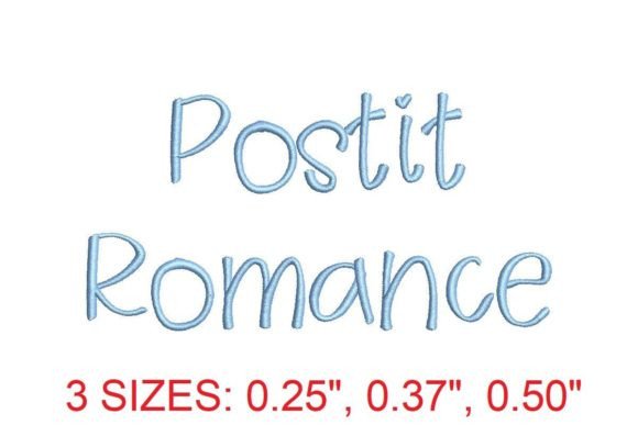 Postit Romance Embroidery Font