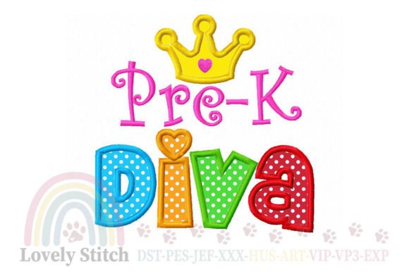 Pre-K Diva Embroidery Design