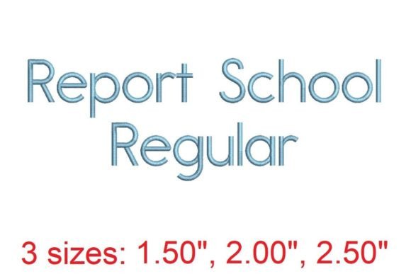 Report School RG Embroidery Font Review